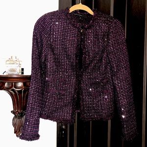 Tweed runway inspired jacket blazer